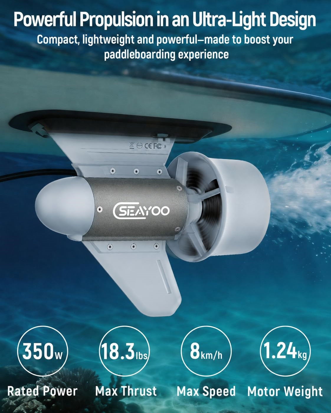 Seayoo Y04 SUP Thruster｜333Wh Battery｜4H Runtime｜Smart Watch Control